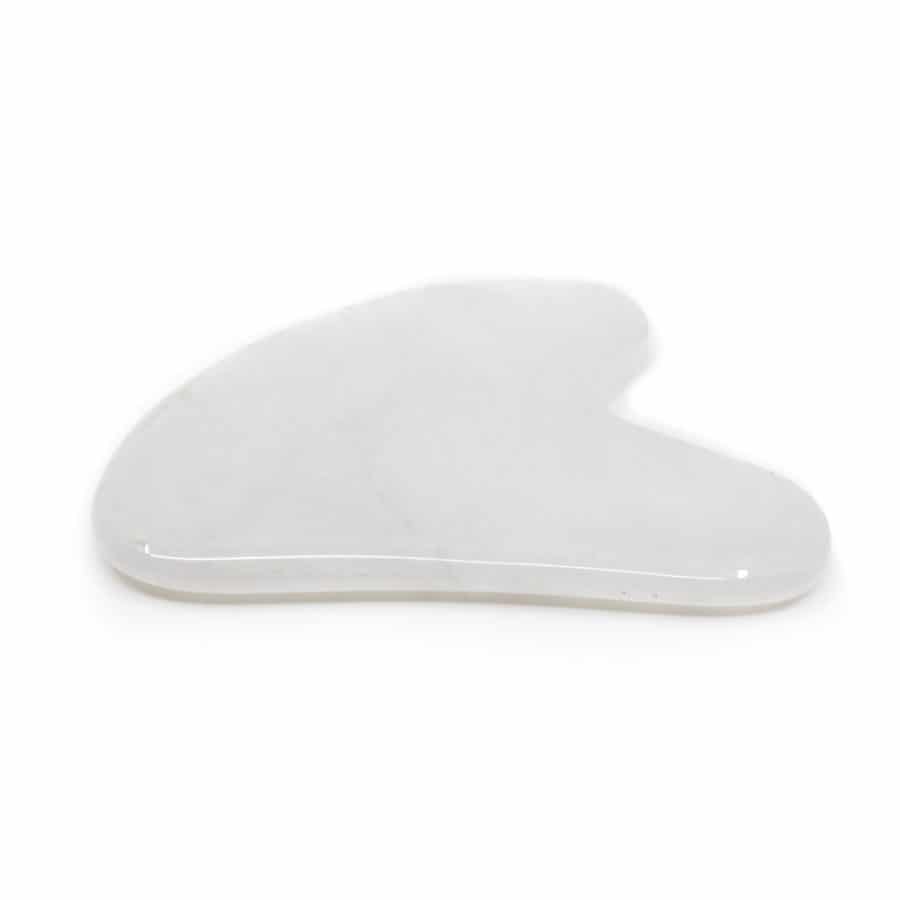 Guasha Schraper witte Jade - hart - Afbeelding 2